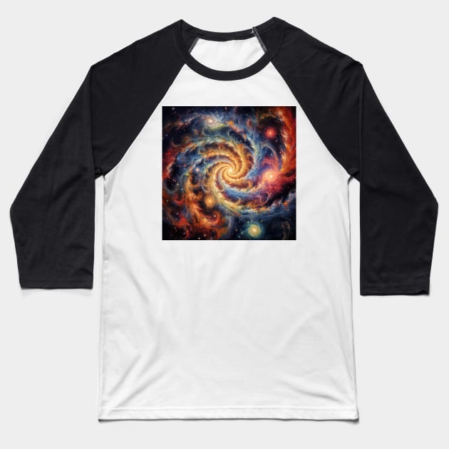 Iridescent Spiral Baseball T-Shirt by 2088DesignLab